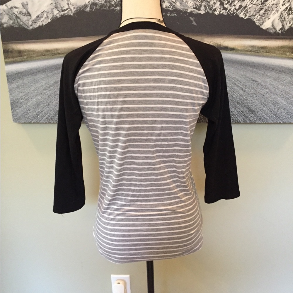 Lularoe Striped Randy Baseball Tee - Picture 2 of 3